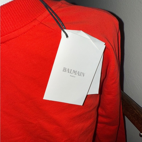 Balmain Vibrant Red Crewneck Sweater - Picture 11 of 12